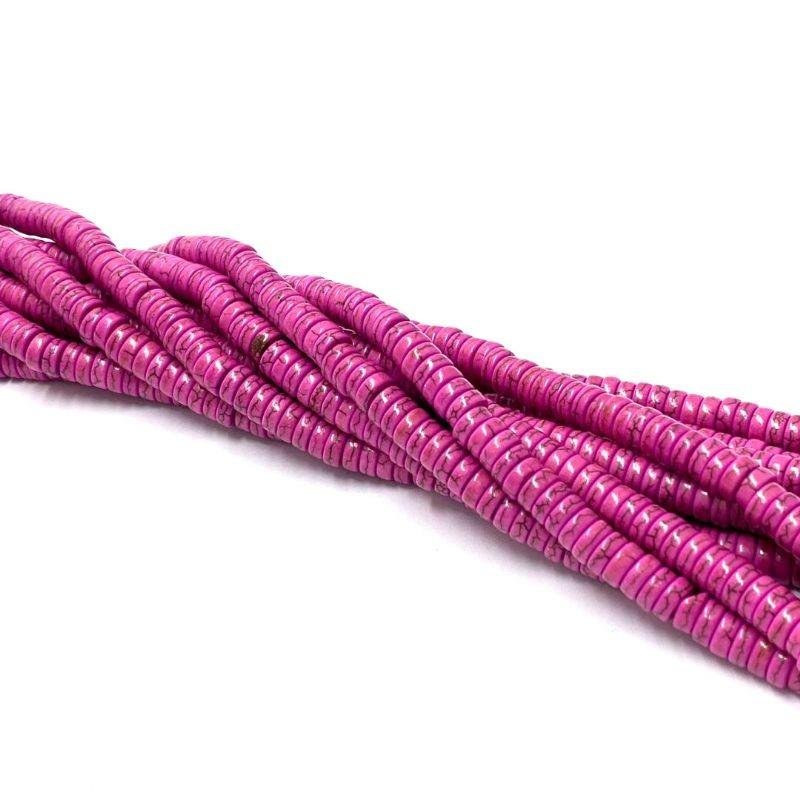 FIO DE HOWLITA PINK RONDEL 3X8MM