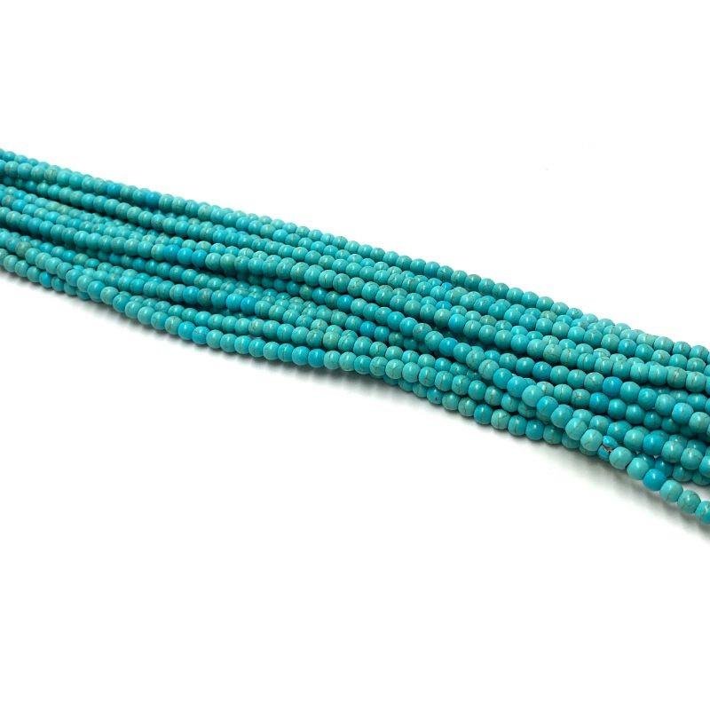 FIO DE HOWLITA TURQUESA BOLA LISA 4MM