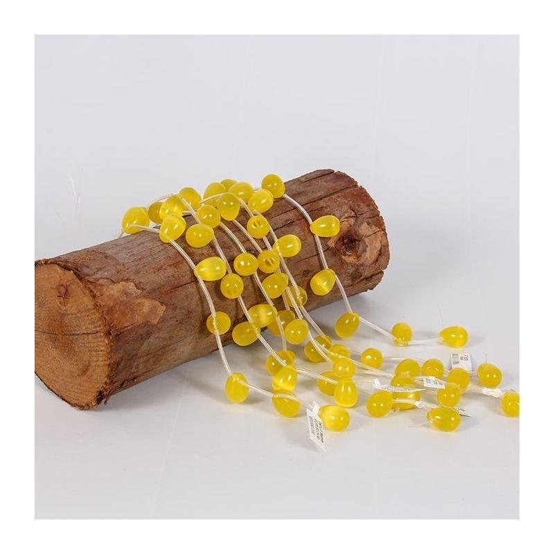 OLHO DE GATO AMARELO 12X17MM FURO LATERAL