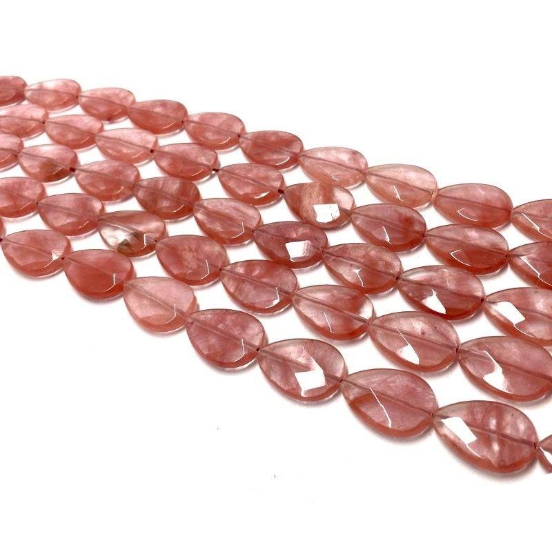 FIO DE QUARTZO CHERRY GOTA FACETADA 18X25MM 