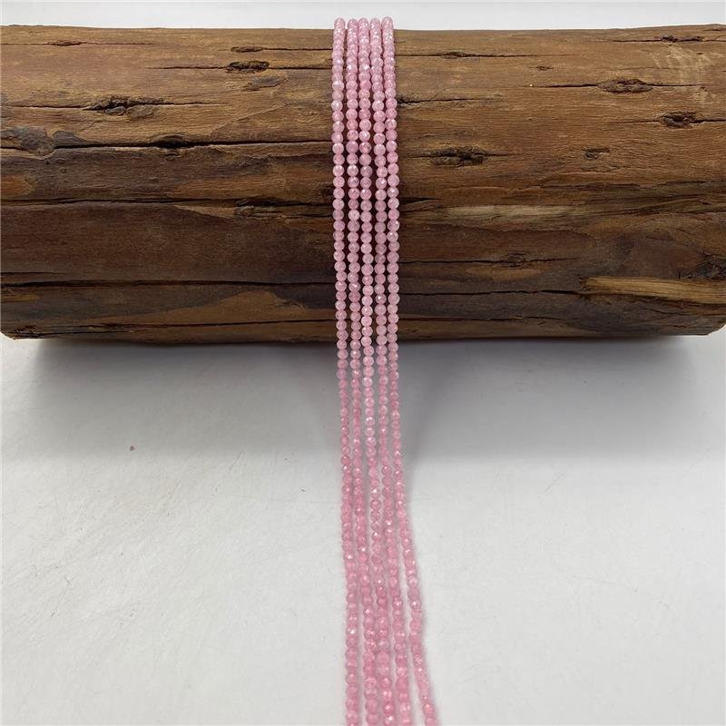 FIO DE PEDRA ZIRCONIA ROSA BEBE BOLA FACETADA 3MM