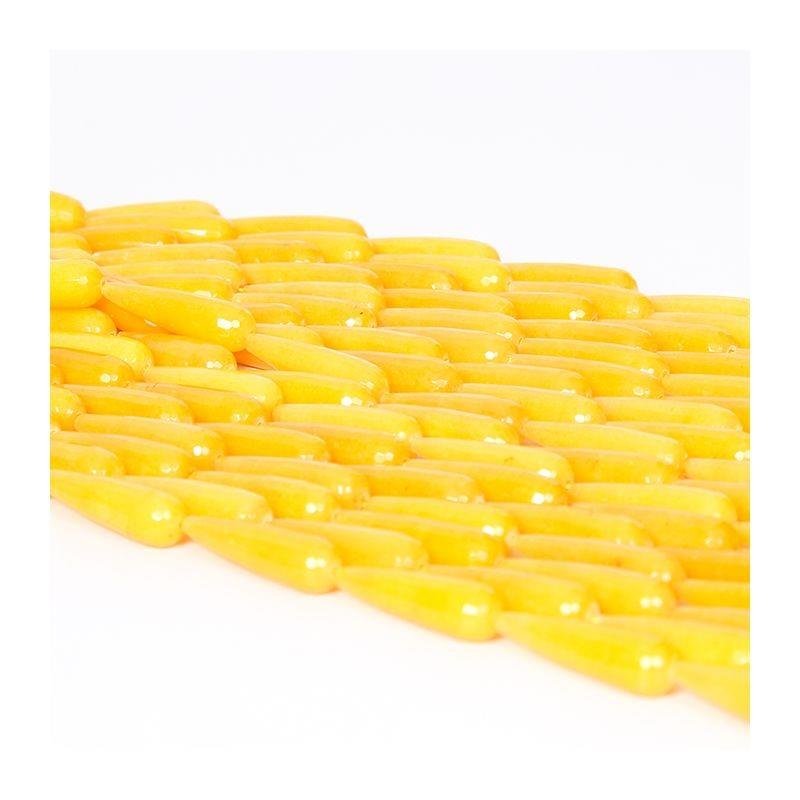 FIO DE PERA JADE AMARELO GOTA FACETADA 10X35MM