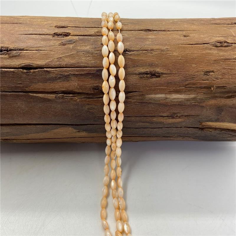 FIO DE MADREPEROLA LARANJA ARROZ 4X8MM