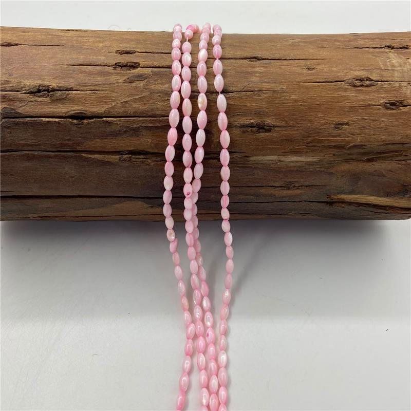 FIO DE MADREPÉROLA PINK ARROZ 4X8MM