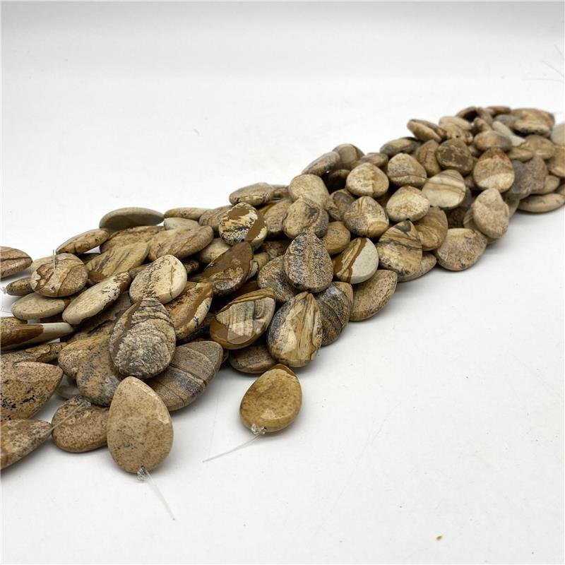 FIO DE JASPE MADEIRA GOTA FLAT FACETA 20X30MM 
