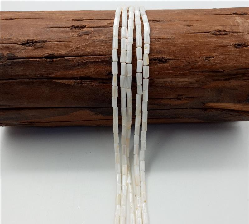 FIO DE PEDRA MADREPEROLA PALITO LISO 4X8MM