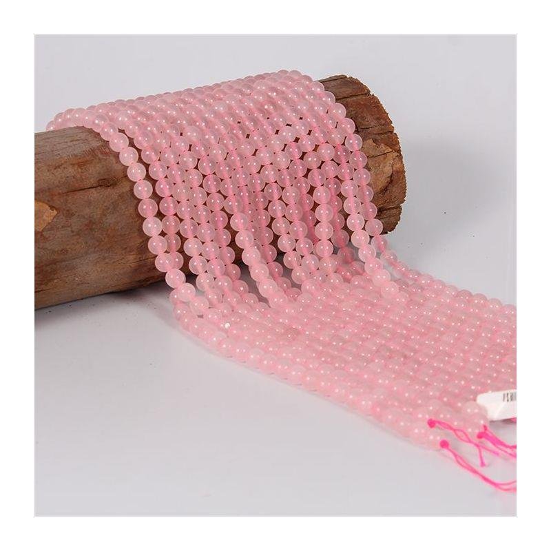 FIO DE PEDRA QUARTZO ROSA BOLA LISA 8MM