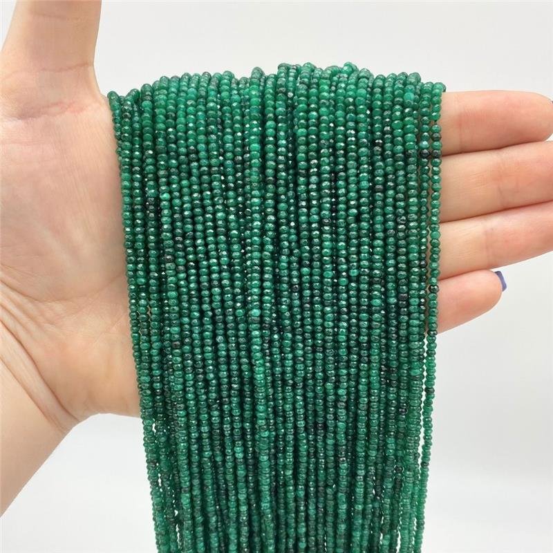 FIO DE PEDRA JADE ESMERALDA RONDEL 2MM