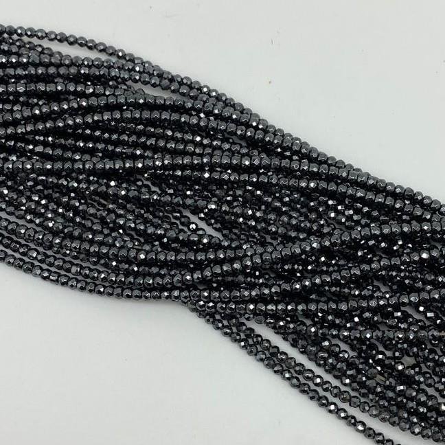 FIO DE CRISTAL GRAFITE BOLA FACETADA 3MM