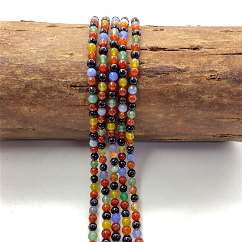 FIO DE PEDRA JADE MIX ESCURO BOLA LISA 6MM