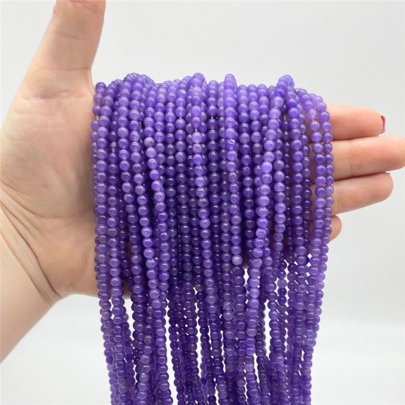 FIO DE PEDRA JADE ROXO BOLA LISA 4MM