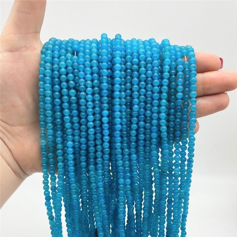 FIO DE PEDRA JADE AZUL CELESTE BOLA LISA 4MM 