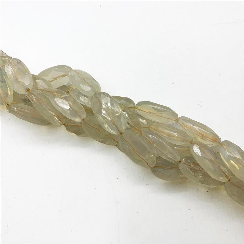 FIO DE PEDRA CITRINO ARTIFICIAL OVAL ONDULADO FACETADA 18X25MM
