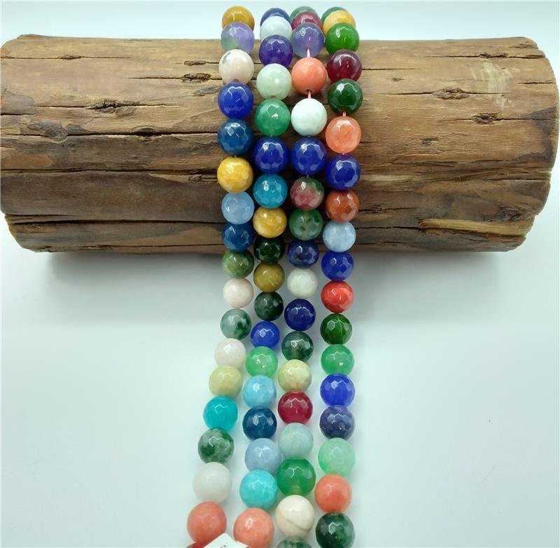 FIO DE PEDRA JADE MIX BOLA FACETADA 14MM