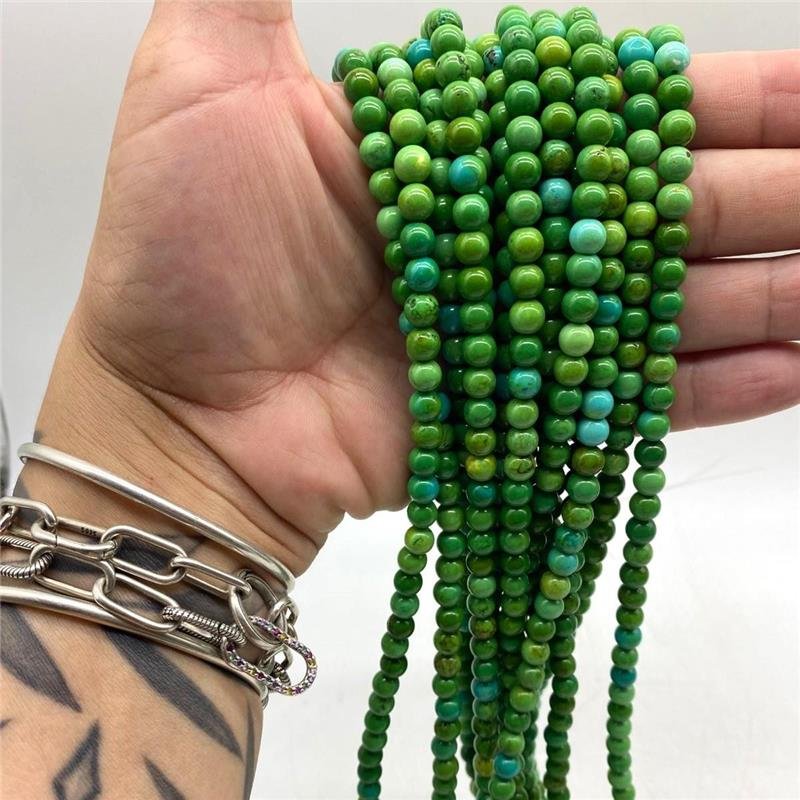 FIO DE PEDRA TURQUESA ZIAN VERDE BOLA LISA 6MM