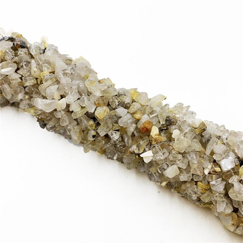 FIO DE COLAR CASCALHO RUTILO NATURAL 80CM