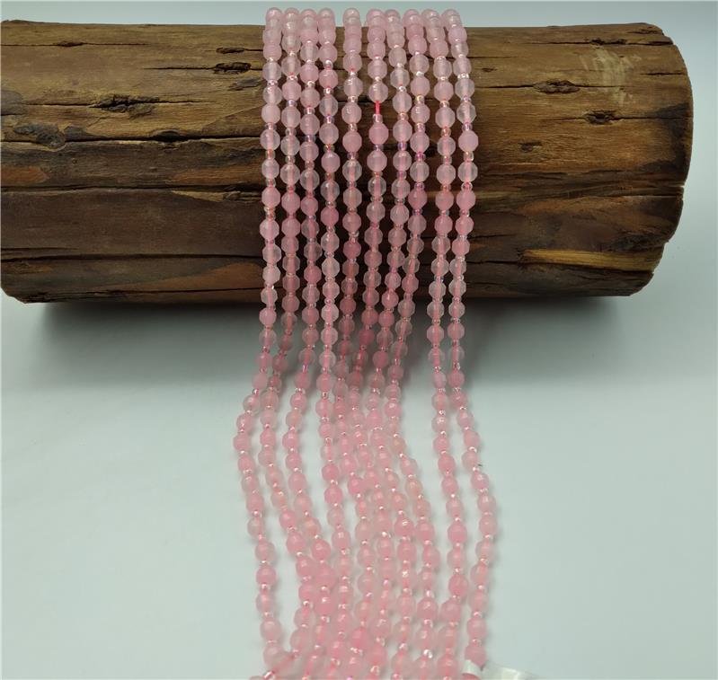 FIO DE PEDRA QUARTZO ROSA BALÃO FACETADO 6MM