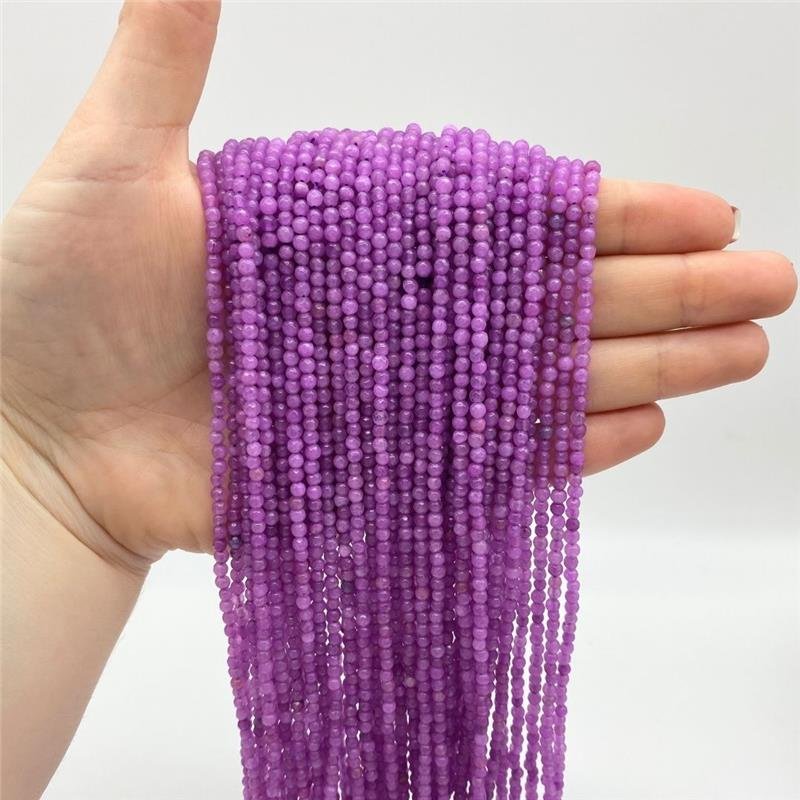 FIO DE PEDRA JADE LILAS BOLA FACETADO 3MM
