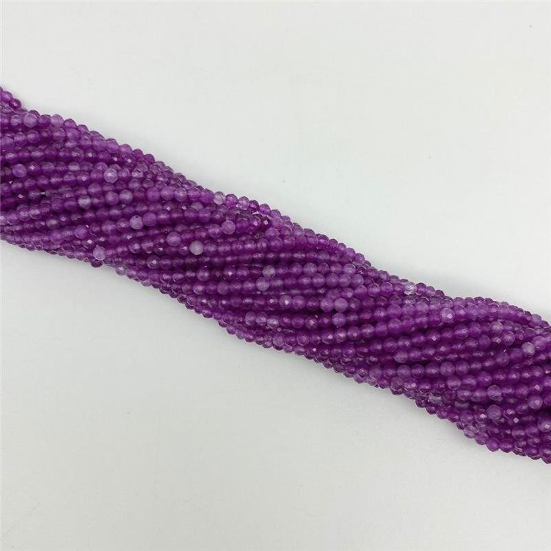 FIO DE PEDRA JADE ROXO BOLA FACETADA 3MM