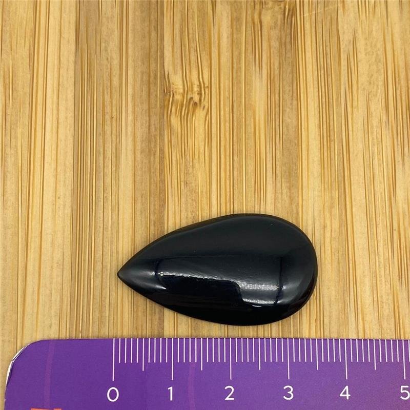 PEDRA AGATA PRETA GOTA LISA 33X18MM