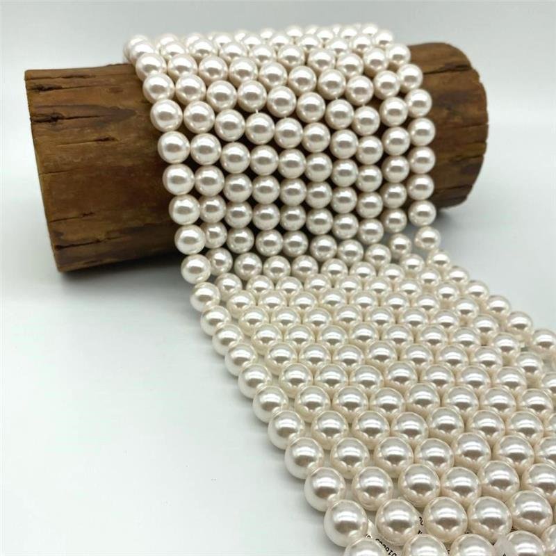FIO DE PEDRA PEROLA SHELL BOLA BRILHO EXTRA 14MM