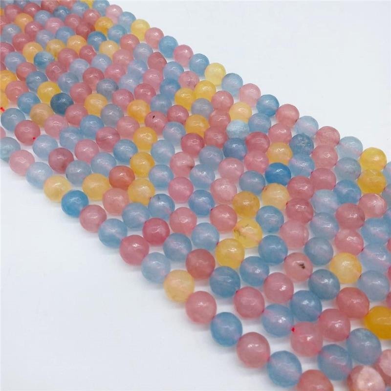 FIO DE PEDRA JADE ARCO IRIS TRASNLUCIDO ESCURO BOLA FACETADA 12MM