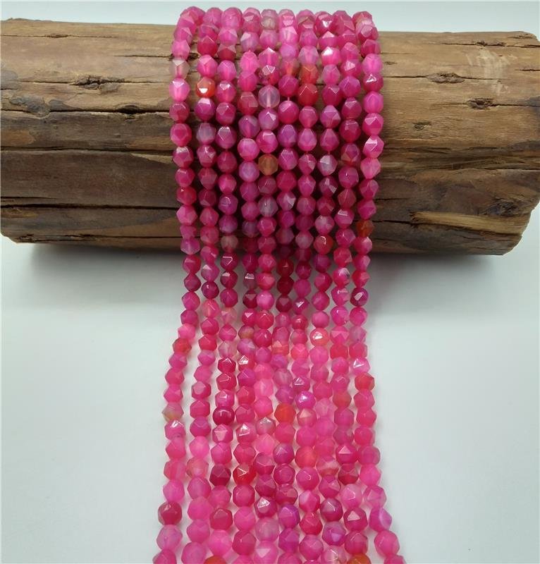 FIO DE PEDRA AGATA NATURAL ROSA BALÃO 8MM 