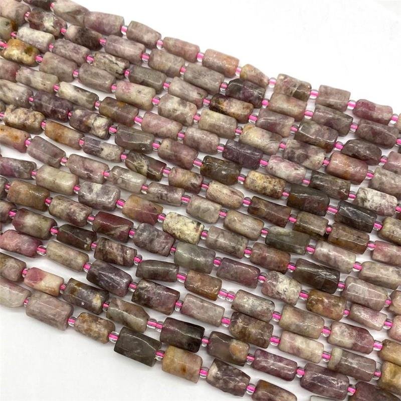 FIO DE PEDRA LEPIDOLITA CUBO 8X12MM