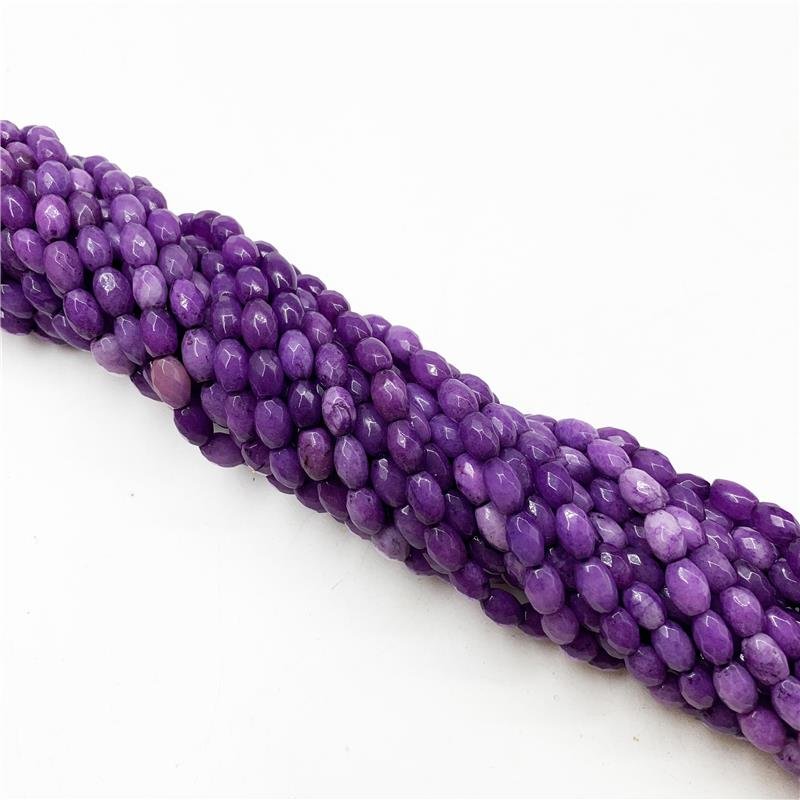 FIO DE PEDRA JADE ROXO BARRIL FACETADO 5X8MM