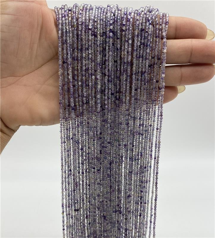 FIO DE FLUORITA ROXA BOLA FACETADA 2MM
