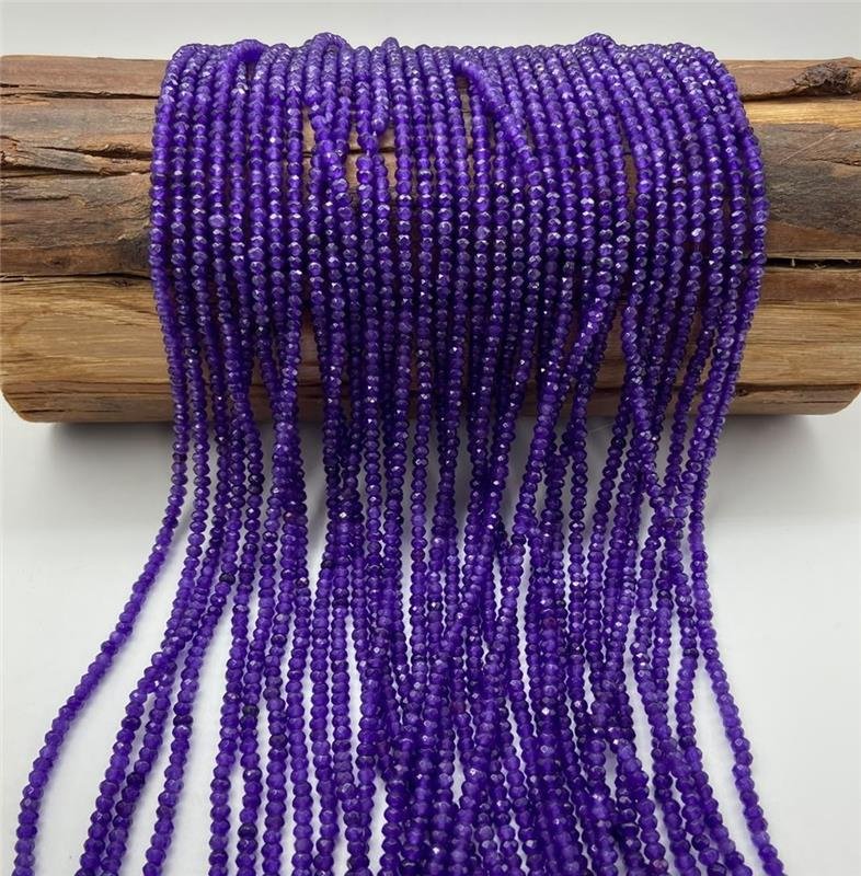 FIO DE PEDRA JADE ROXO RONDEL FACETADA 2X4MM