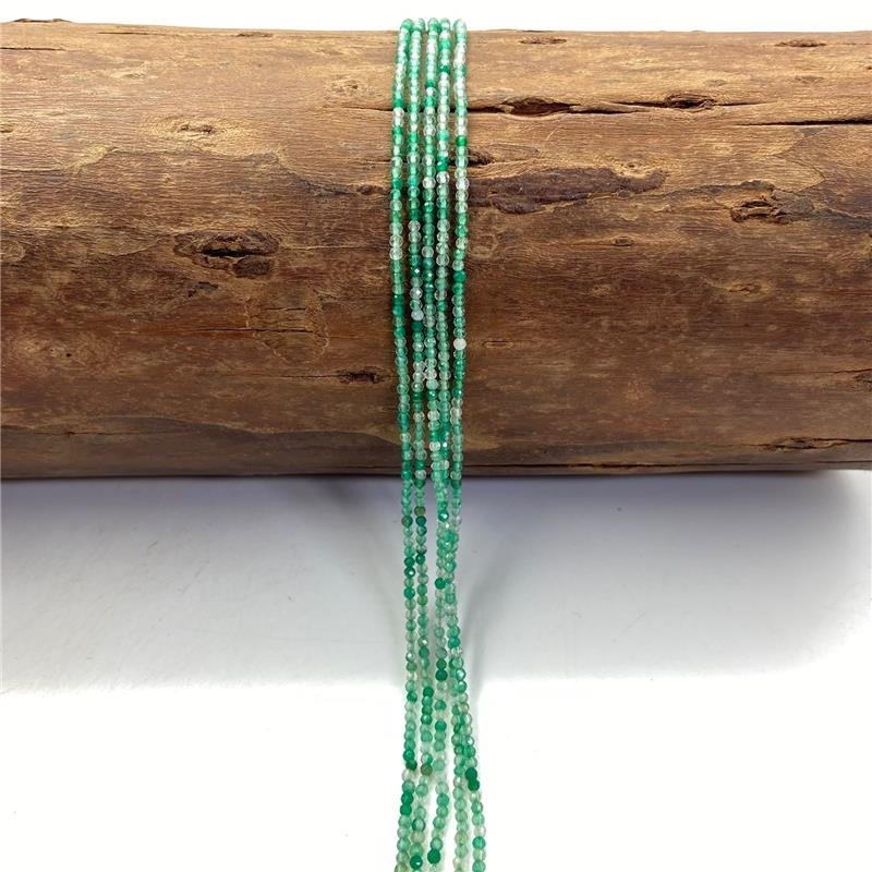 FIO DE AGATA VERDE BOLA FACETADA 2MM 