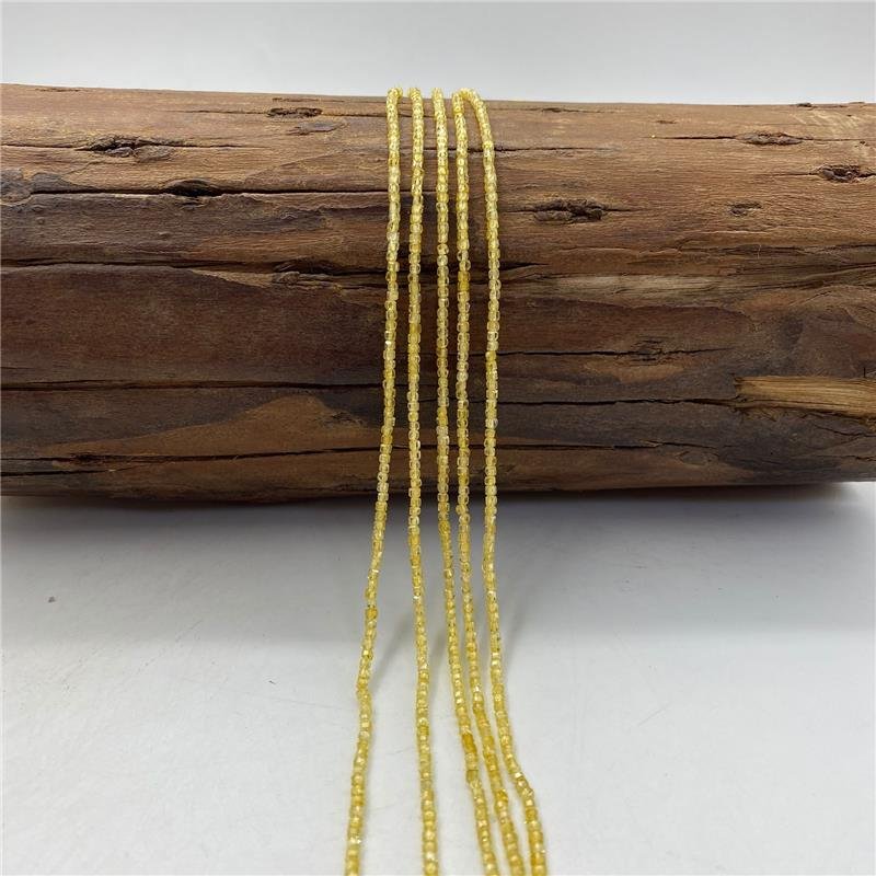 FIO DE PEDRA ZIRCONIA AMARELO CLARO 2X2M QUADRADO 