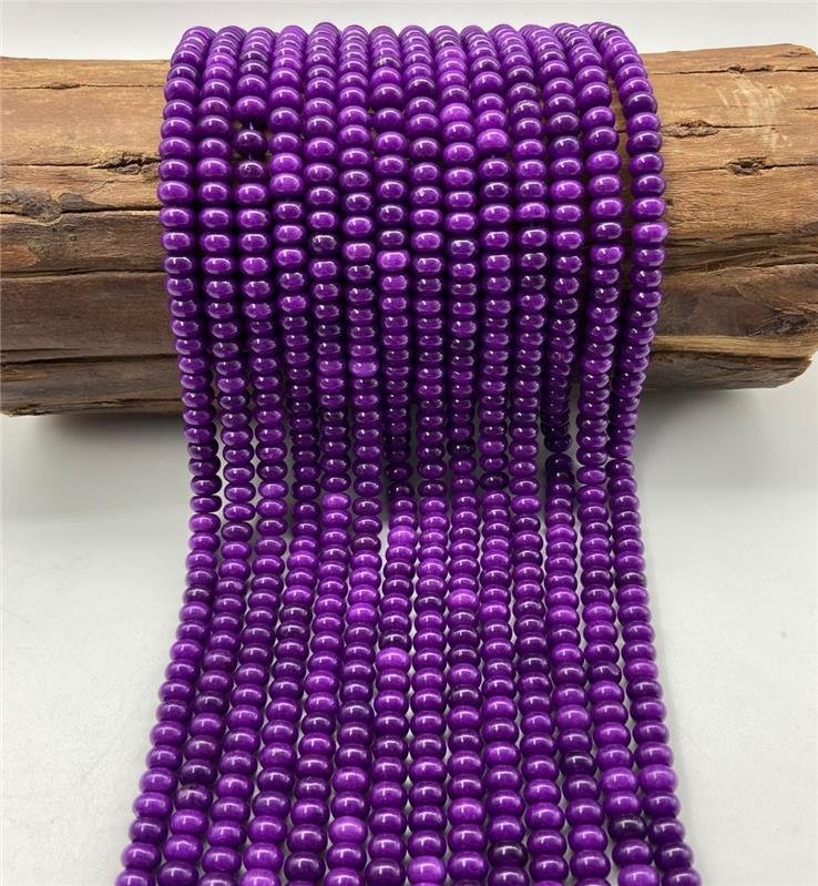 FIO DE PEDRA JADE FUCSIA RONDEL LISO 5X8MM