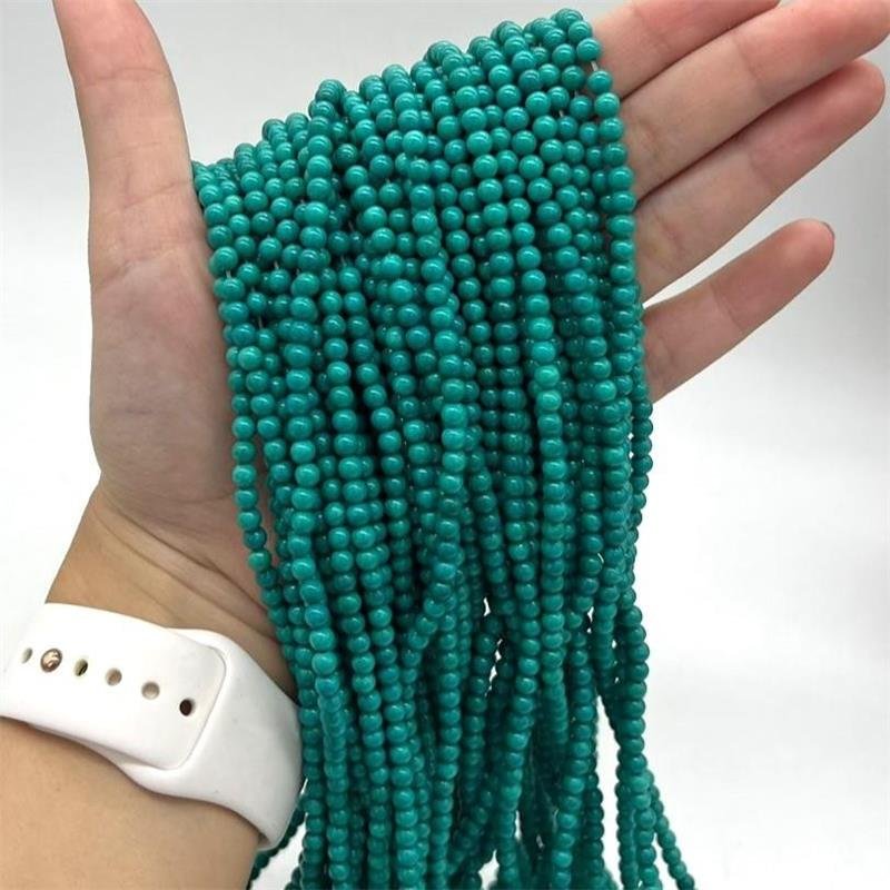 FIO DE PEDRA TURQUESA NATURAL ZIAN BOLA LISA 4MM