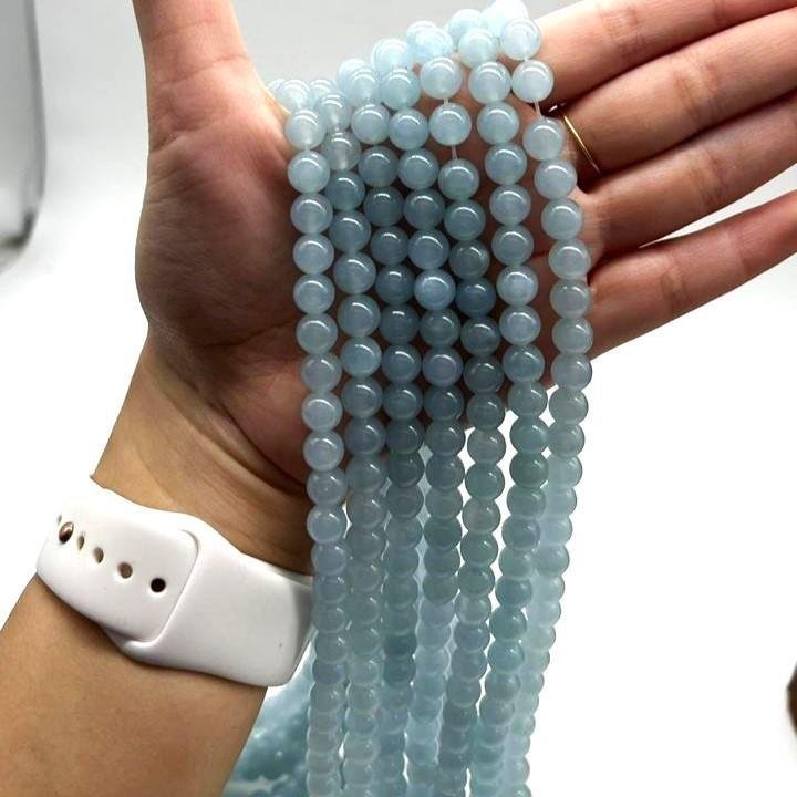 JADE AZUL BEBE TRANSLUCIDO BOLA LISA 8MM