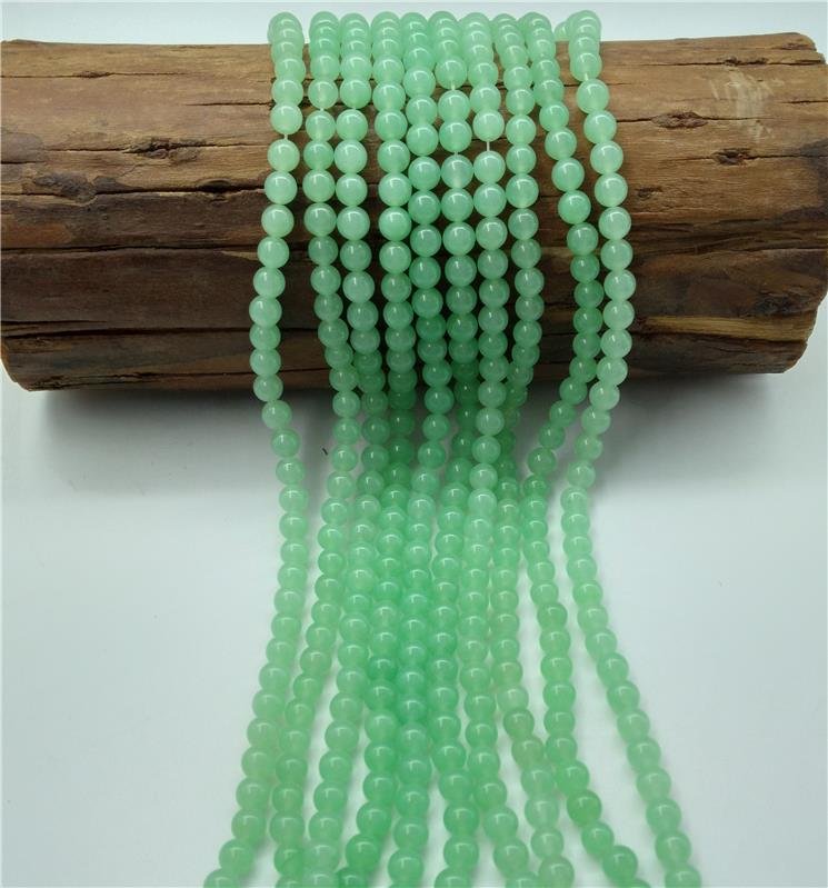 FIO DE PEDRA JADE VERDE LIMA BOLA LISA 8MM