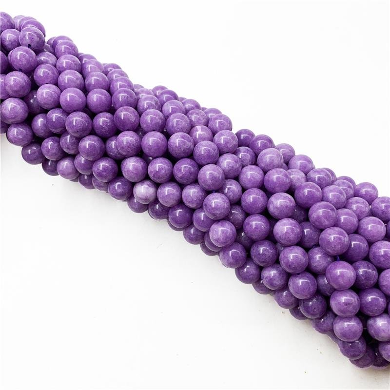 FIO DE PEDRA JADE ROXO LEITOSO BOLA LISA 10MM