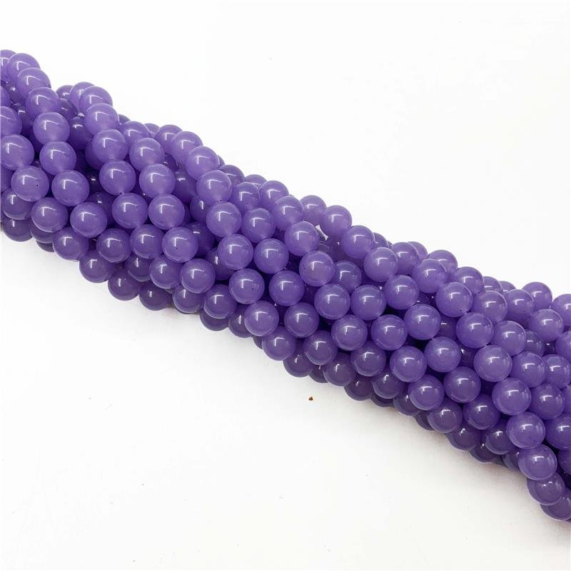 FIO DE PEDRA JADE LAVANDA TRANSLUCIDO BOLA LISA 10MM