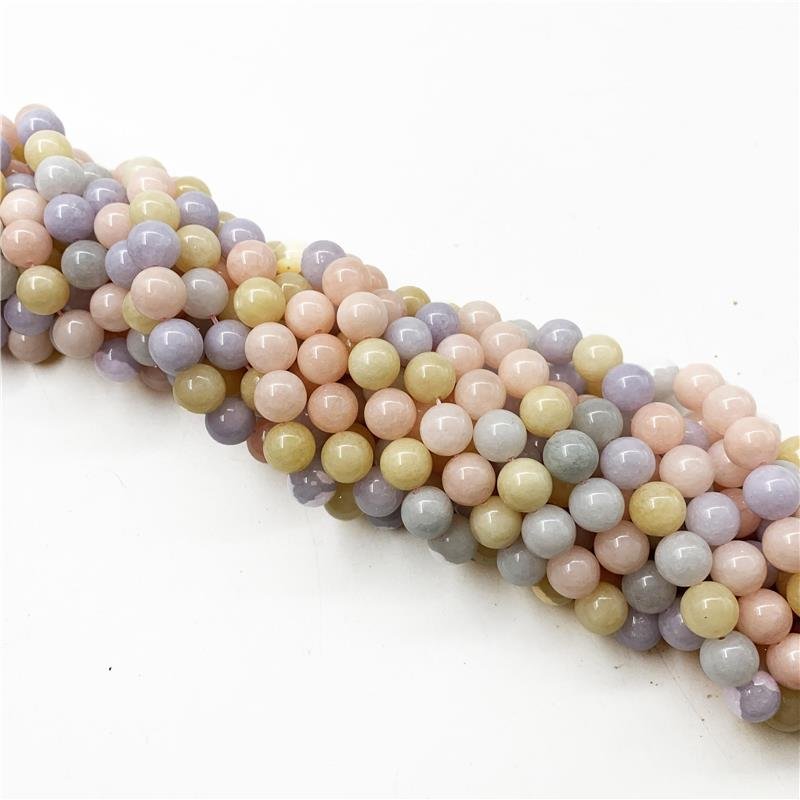 FIO DE PEDRA JADE ARCO IRIS LEITOSO BOLA LISA 10MM
