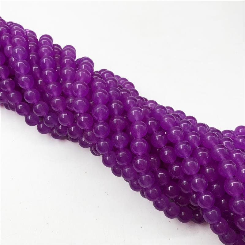 FIO DE PEDRA JADE ROXO TRANSLUCIDO BOLA LISA 10MM