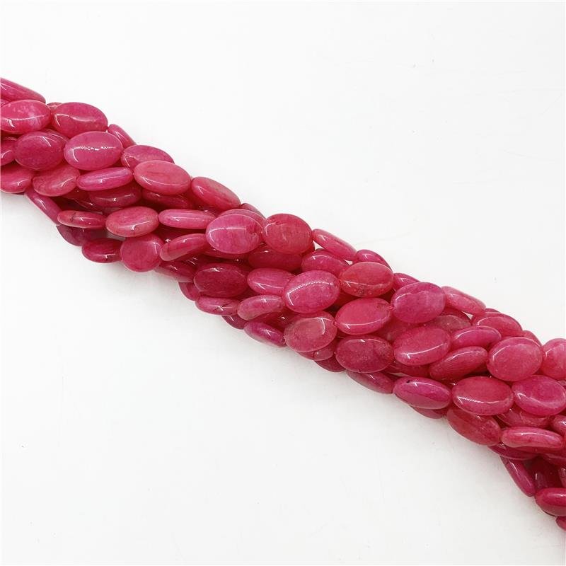 FIO DE PEDRA JADE ROSA PINK OVAL LISA 13X18MM