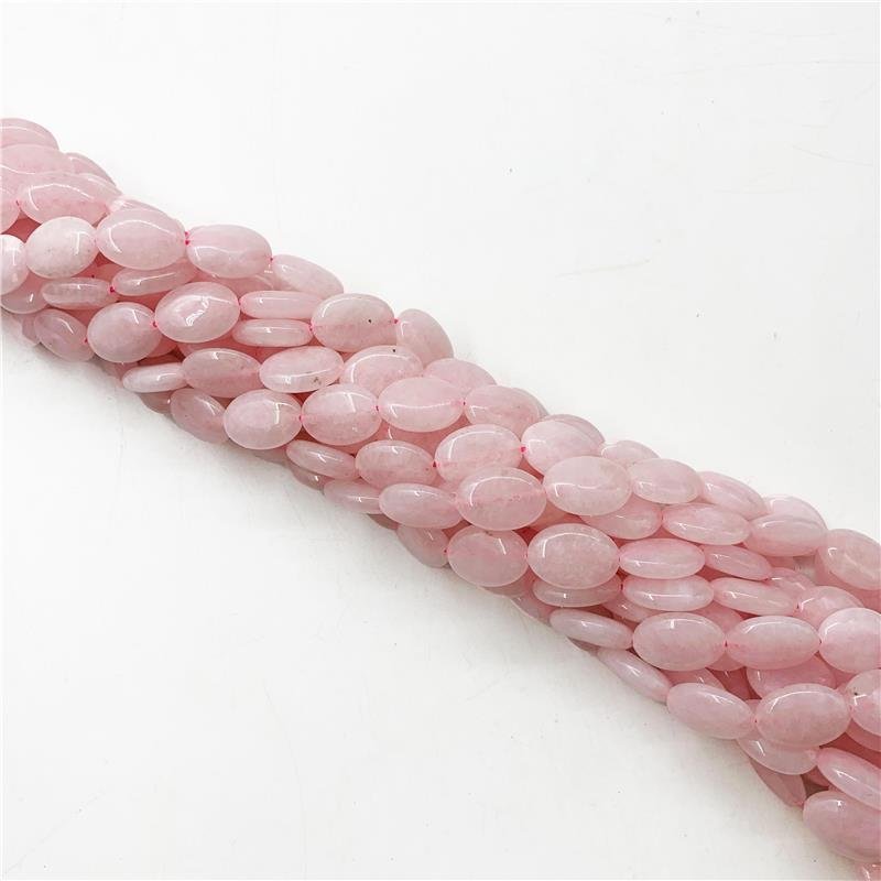 FIO DE PEDRA JADE QUARTZO ROSA OVAL LISA 13X18