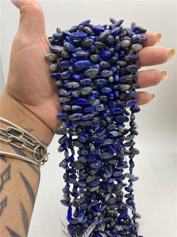 FIO DE PEDRA LAPIS LAZULI GOTA IRREGULAR