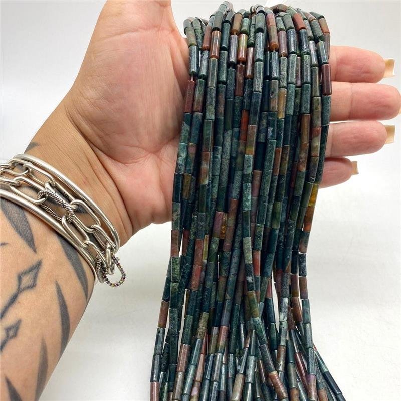 FIO DE JASPE OCEANO TUBO LISO 4X13MM