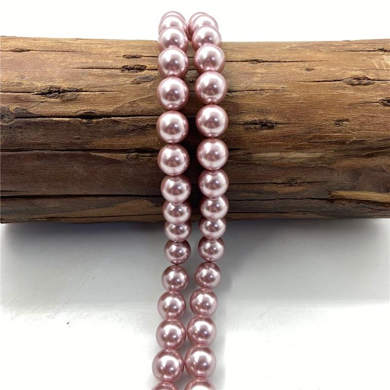 FIO DE PÉROLA SHELL ROSE GOLD BOLA LISA 14MM 