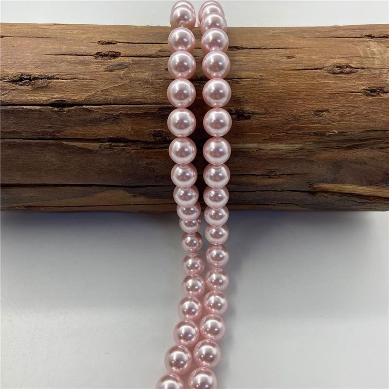 FIO DE PÉROLA SHELL ROSA BEBÊ BOLA LISA 12MM 
