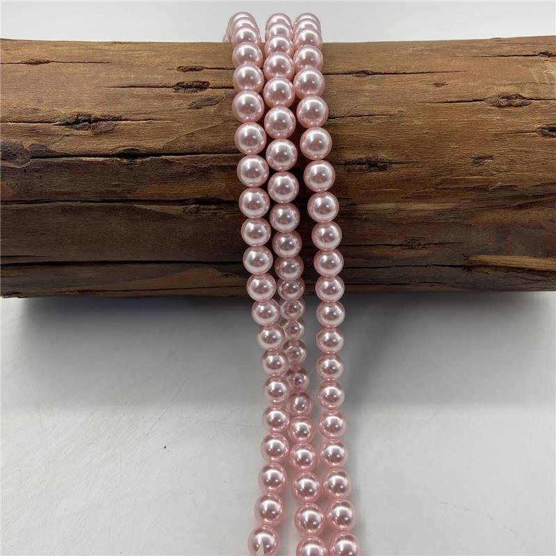 FIO DE PÉROLA SHELL ROSA BEBE BOLA LISA 10MM