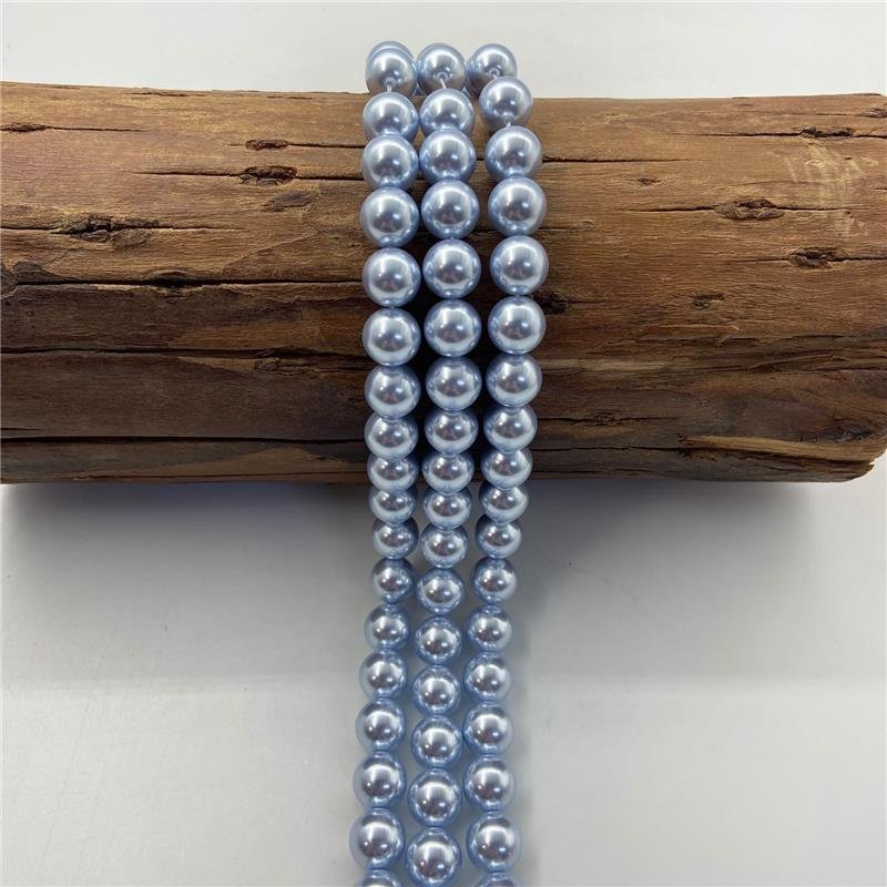 FIO DE PÉROLA SHELL AZUL BEBÊ BOLA LISA 12MM
