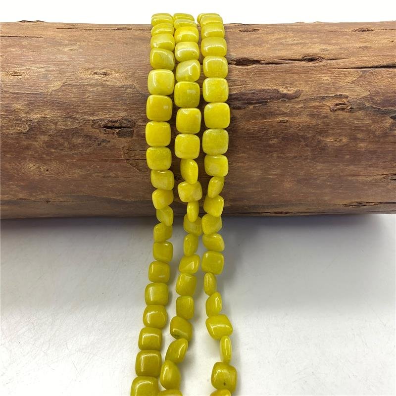 FIO DE JADE VERDE LIMA QUADRADO LISO 10MM